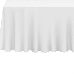 Lann's Linens - 90" x 132" Premium Tablecloth for Wedding/Banquet- White